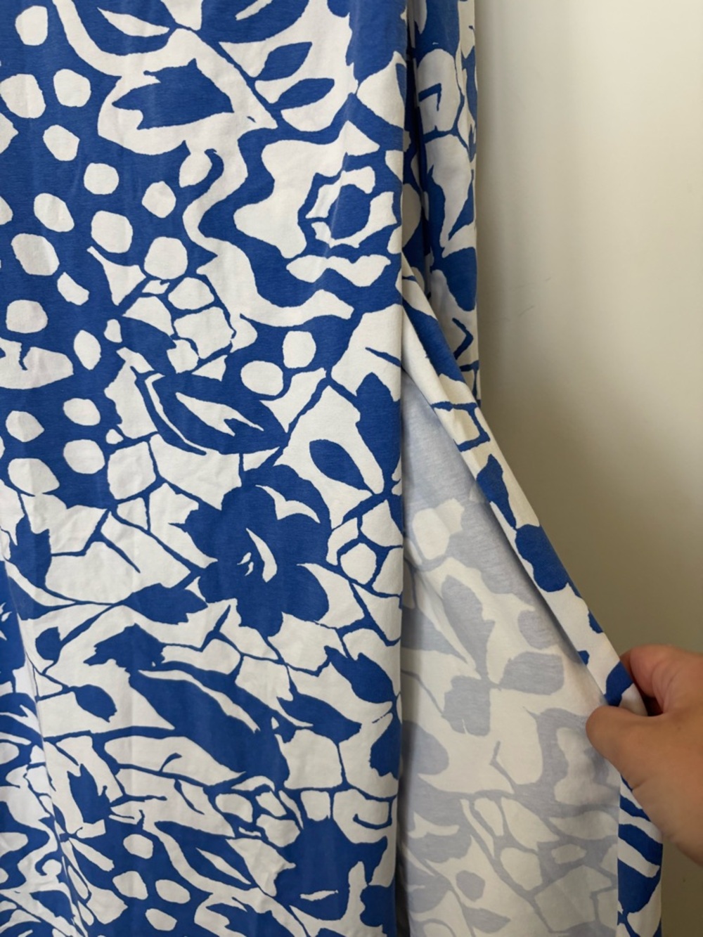 Soft Surroundings White and Blue Floral Wrap-Style Maxi Dress - Picture 6 of 6